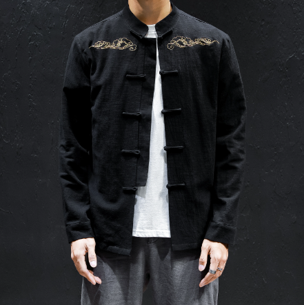Oversized Linen Shirt with Embroidery